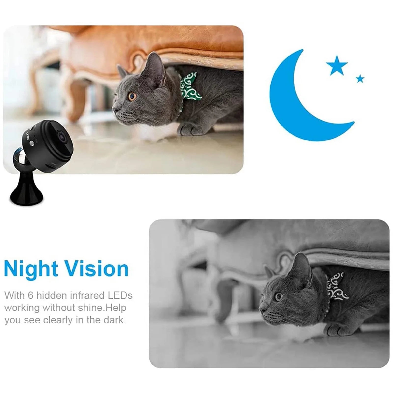 SZDUDU 1080P HD Wifi Mini Security Camera, Small Home Security Camera for Indoor Outdoor