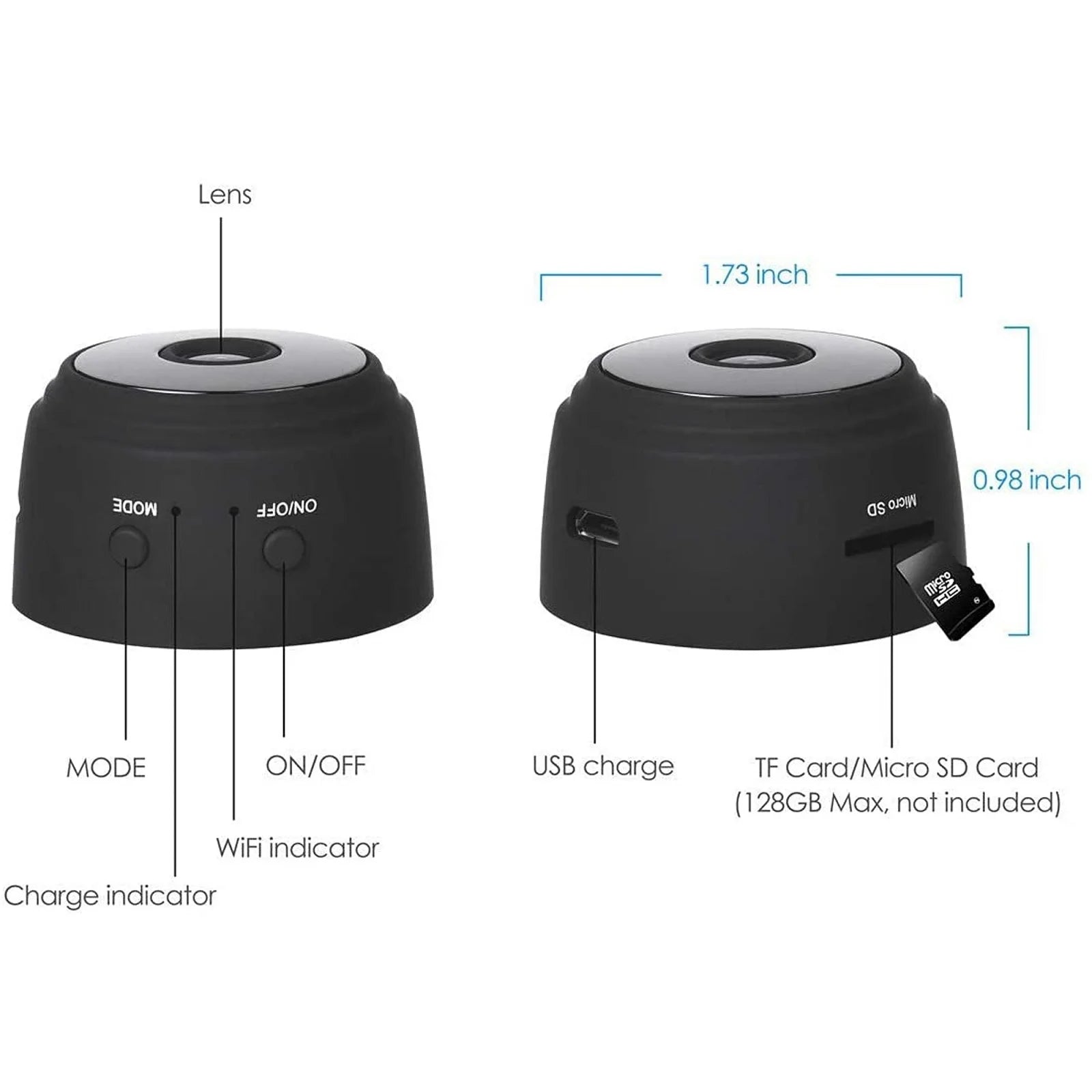 SZDUDU 1080P HD Wifi Mini Security Camera, Small Home Security Camera for Indoor Outdoor